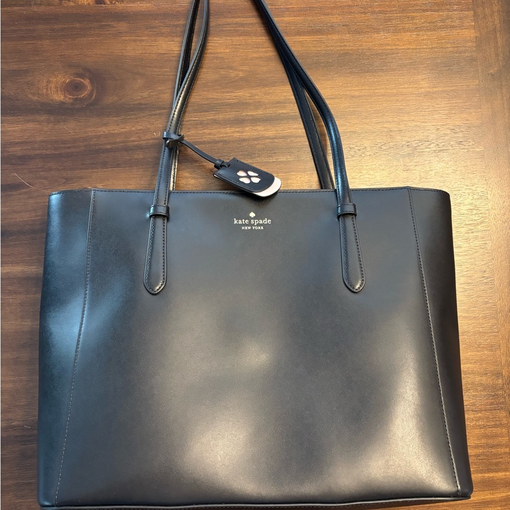 Kate Spade Black Structured Leather Tote